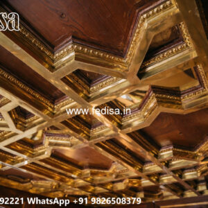 Wooden Classic Ceiling Design Heavy False Ceiling Design No-11476