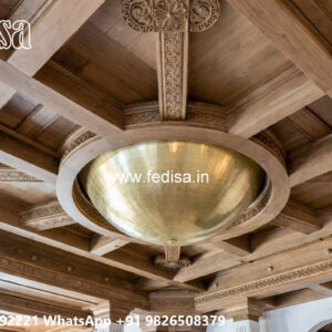 Wooden Classic Ceiling Design Long Hall Pop Design No-11484