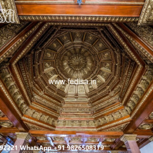 Wooden Classic Ceiling Design Salon Pop Design No-11494