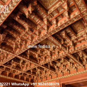 Wooden Classic Ceiling Design Minus Plus Pop Design Latest No-11524