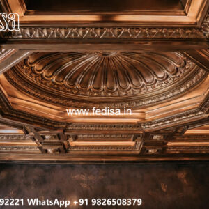 Wooden Classic Ceiling Design Circle Pop Design With Color No-11528