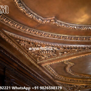 Wooden Classic Ceiling Design Lobby Fall Ceiling Design No-11549