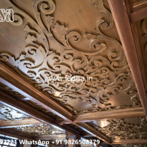 Wooden Classic Ceiling Design Minus Plus Pop Design For Hall No-11557