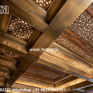 Wooden Classic Ceiling Design Pop Plus Minus Design For Gallery No-11601