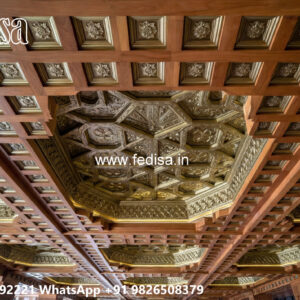 Wooden Classic Ceiling Design Pop Design Tv Hall No-11627