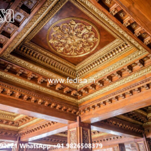 Wooden Classic Ceiling Design Pop Master Bedroom Design No-11628