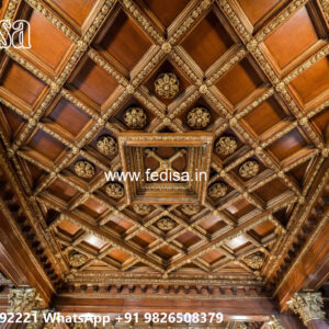 Wooden Classic Ceiling Design Living Room Modern Pop Plus Minus Design No-11639