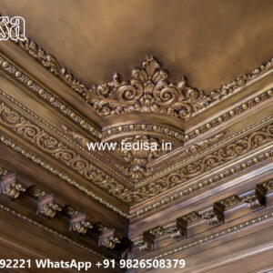 Wooden Classic Ceiling Design Unique Pop Design For Bedroom No-11645