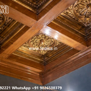 Wooden Classic Ceiling Design Pop Design For Tv Unit No-11664