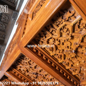 Wooden Classic Ceiling Design Pop Design Simple Bedroom No-11665