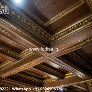 Wooden Classic Ceiling Design Simple Pop Design For Guest Room No-11685