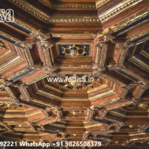 Wooden Classic Ceiling Design Pop Design For Hall Latest No-11699