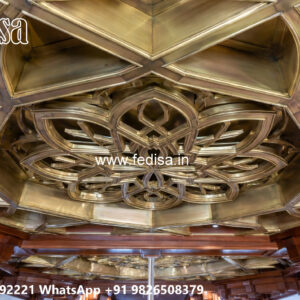 Wooden Classic Ceiling Design Rectangle Shaped False Ceiling Design No-11728