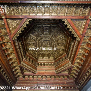 Wooden Classic Ceiling Design Pop Design Phool Patti No-11756