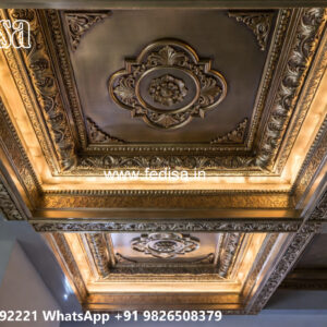 Wooden Classic Ceiling Design Best Pooja Room Pop Design No-11761
