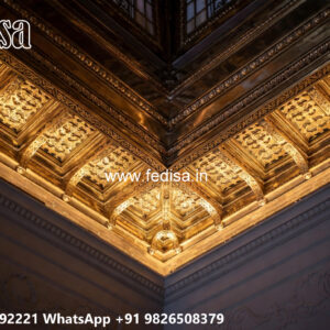 Wooden Classic Ceiling Design Simple Pop Flower Design No-11762