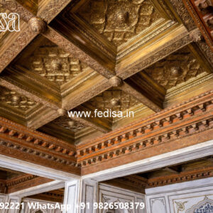 Wooden Classic Ceiling Design Pop Design 3 Fan Box No-11764