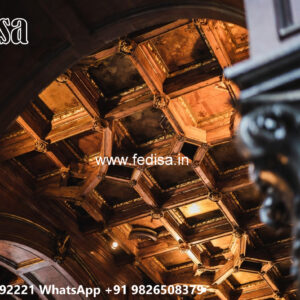 Wooden Classic Ceiling Design Room Pop Plus Minus Design No-11768