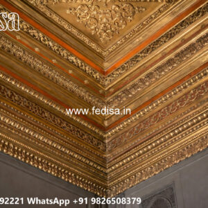 Wooden Classic Ceiling Design Pop Design For Dining Area No-11789