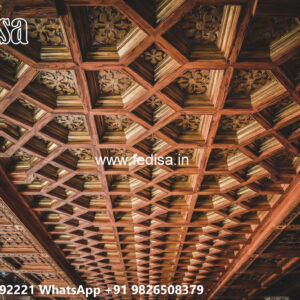 Wooden Classic Ceiling Design Cement Wali Pop No-11791