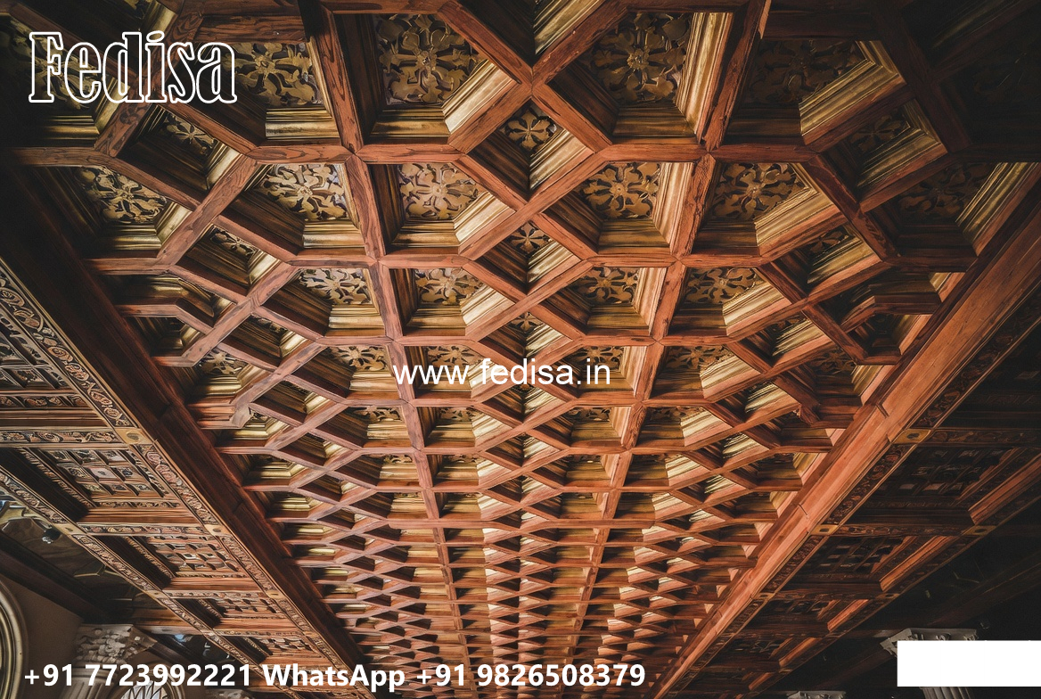 Wooden Classic Ceiling Design Cement Wali Pop No-11791