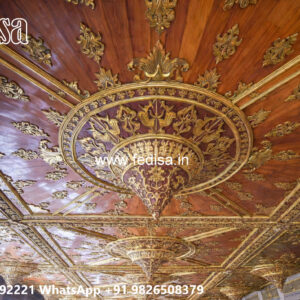 Wooden Classic Ceiling Design Pop Concealed Light Design No-11795