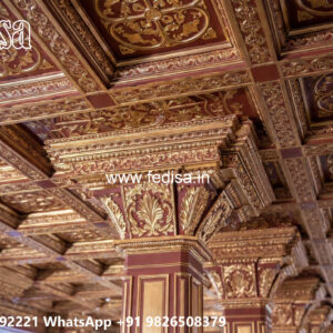 Wooden Classic Ceiling Design New Hall Pop Design No-11830