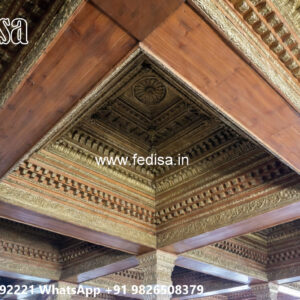 Wooden Classic Ceiling Design Plus Minus Kitchen Design No-11846