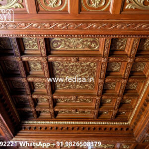 Wooden Classic Ceiling Design Pop Design For Home Hall No-11853