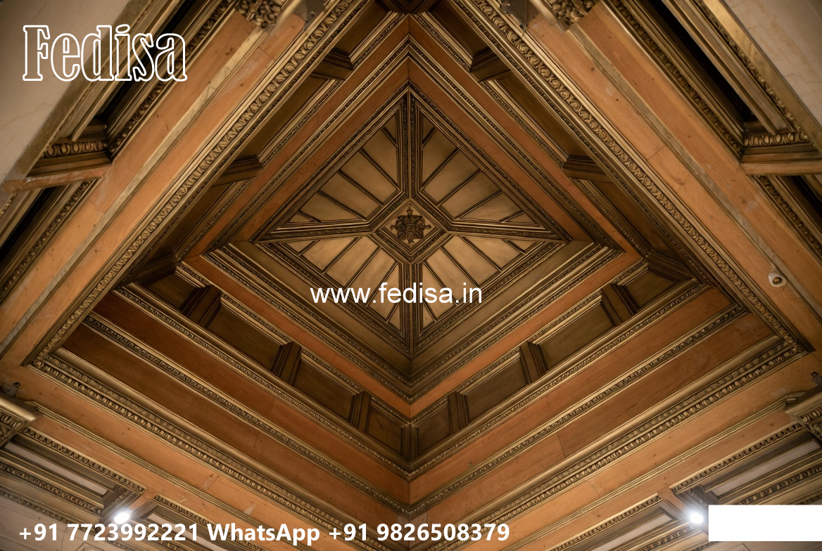 Wooden Classic Ceiling Design Pop Tv Shelf Design No-11857