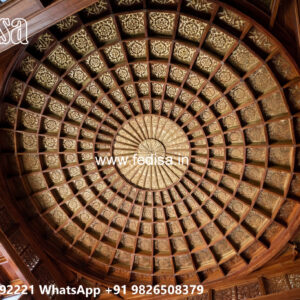 Wooden Classic Ceiling Design Pop Design For Restaurant No-11864