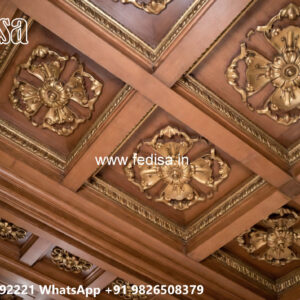 Wooden Classic Ceiling Design Gypsum Down Ceiling Design No-11901