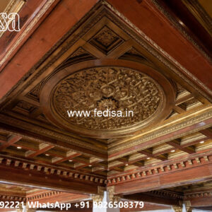 Wooden Classic Ceiling Design Pop Ceiling Design For Dining Room No-11907
