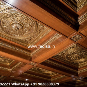 Wooden Classic Ceiling Design Home Gypsum Design No-11936