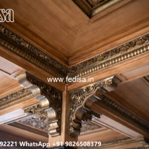 Wooden Classic Ceiling Design Pop Design For Bed No-11943