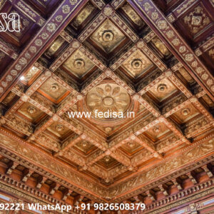 Wooden Classic Ceiling Design Ceiling Design For Two Fans No-11946