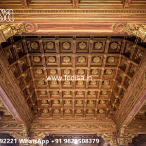 Wooden Classic Ceiling Design Blackpop Wallpaper No-11958