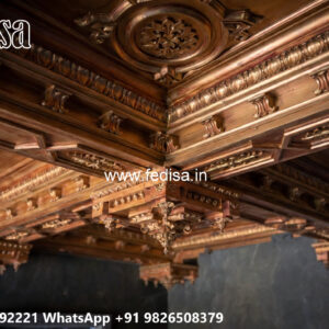Wooden Classic Ceiling Design Duplex False Ceiling No-11971