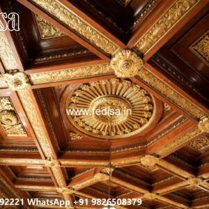 Wooden Classic Ceiling Design Pop Wall Border Design No-11977