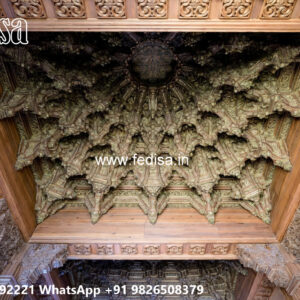 Wooden Classic Ceiling Design Hall Pop Design 2 Fan No-11987