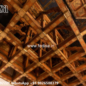Wooden Classic Ceiling Design False Ceiling Design Double Fan No-12002