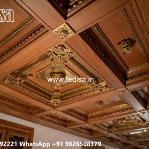 Wooden Classic Ceiling Design Pop Design Plus Minus With Color No-12003