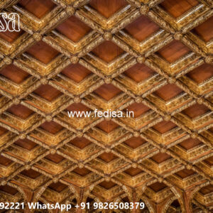 Wooden Classic Ceiling Design Pop Design Patti No-12009