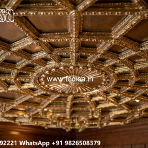 Wooden Classic Ceiling Design Ceiling Corner Pop Design No-12029
